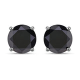 4.91 Carat Genuine Black Diamond 14K White Gold Earrings
