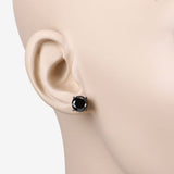 5.41 Carat Genuine Black Diamond 14K White Gold Earrings