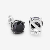 3.48 Carat Genuine Black Diamond 14K White Gold Earrings