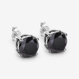 5.41 Carat Genuine Black Diamond 14K White Gold Earrings