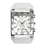 Avaner Mens Square Watch Oversize Steampunk Watch Leather Strap Big Face Watch