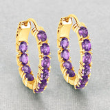3.20 Carat Genuine Amethyst .925 Sterling Silver Earrings