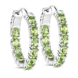 3.40 Carat Genuine Peridot .925 Sterling Silver Earrings