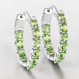3.40 Carat Genuine Peridot .925 Sterling Silver Earrings