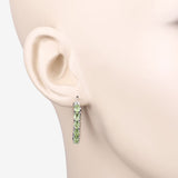 3.40 Carat Genuine Peridot .925 Sterling Silver Earrings