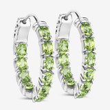 3.40 Carat Genuine Peridot .925 Sterling Silver Earrings