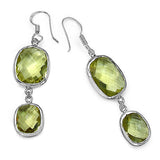 25.74 Carat Genuine Lemon Quartz .925 Sterling Silver Earrings