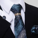 Multi Colored Striped Floral Mens Tie
