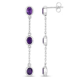 2.04 Carat Genuine Amethyst .925 Sterling Silver Earrings