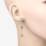 2.10 Carat Genuine Peridot .925 Sterling Silver Earrings