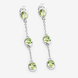 2.10 Carat Genuine Peridot .925 Sterling Silver Earrings