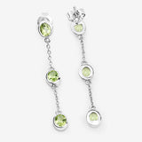 2.10 Carat Genuine Peridot .925 Sterling Silver Earrings