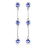 1.98 Carat Genuine Tanzanite .925 Sterling Silver Earrings