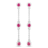 0.78 Carat Genuine Ruby .925 Sterling Silver Earrings
