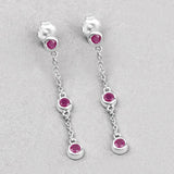 0.78 Carat Genuine Ruby .925 Sterling Silver Earrings