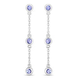 0.60 Carat Genuine Tanzanite .925 Sterling Silver Earrings