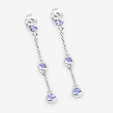 0.60 Carat Genuine Tanzanite .925 Sterling Silver Earrings