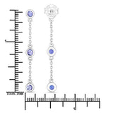 0.60 Carat Genuine Tanzanite .925 Sterling Silver Earrings