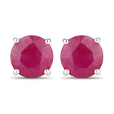 0.86 Carat Genuine Ruby 14K White Gold Earrings
