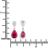2.46 Carat Genuine Ruby and White Diamond 14K White Gold Earrings