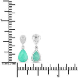 2.28 Carat Genuine Zambian Emerald and White Diamond 10K White Gold Earrings