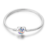 Silver Plated Stars Heart Shape Butterflies Clover Clasp Bracelet for Women Fit Original Charms Beads DIY Making Gift