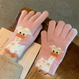 Winter Fingerless Knitted Gloves Touchscreen Warm Windproof