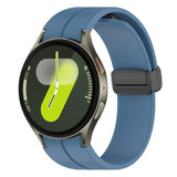 Folding Magnetic Black-clasp Silicone Watch Strap