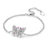 Silver Plated Stars Heart Shape Butterflies Clover Clasp Bracelet for Women Fit Original Charms Beads DIY Making Gift