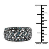 0.60 Carat Genuine Blue Diamond .925 Sterling Silver Ring