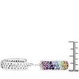 8.79 Carat Genuine Multi Stones .925 Sterling Silver Earrings