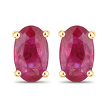 0.54 Carat Genuine Ruby 14K Yellow Gold Earrings