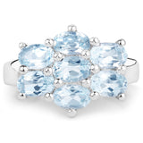 3.57 Carat Genuine  Blue Topaz .925 Sterling Silver Ring