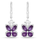 2.12 Carat Genuine Amethyst .925 Sterling Silver Earrings