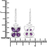 2.12 Carat Genuine Amethyst .925 Sterling Silver Earrings