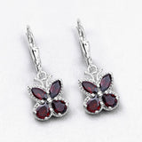 2.60 Carat Genuine Garnet .925 Sterling Silver Earrings