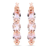 1.63 Carat Genuine Morganite and White Diamond .925 Sterling Silver Earrings