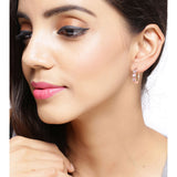 1.63 Carat Genuine Morganite and White Diamond .925 Sterling Silver Earrings
