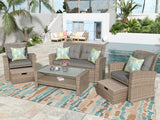 Set Of 4 Piece Outdoor Patio Furniture