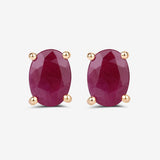 1.70 Carat Genuine Ruby 10K Yellow Gold Earrings