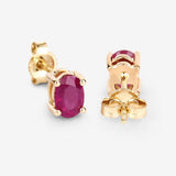 1.04 Carat Genuine Ruby 10K Yellow Gold Earrings