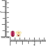 1.04 Carat Genuine Ruby 10K Yellow Gold Earrings