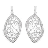 0.73 Carat Genuine White Diamond .925 Sterling Silver Earrings