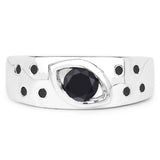 0.59 Carat Genuine Black Diamond .925 Sterling Silver Ring