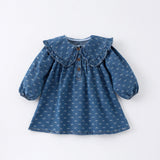 Toddler Denim Romper Triangle-style Crawling Suit Girls One-piece Dress