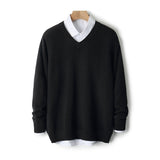 V-neck Cashmere Sweater Loose Fit Extra Thick