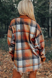 Plaid Corduroy Patchwork Chest Pocket Shacket