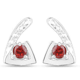 0.44 Carat Genuine Garnet .925 Sterling Silver Earrings