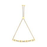 14K Yellow Gold Plated .925 Sterling Silver Channel Set Diamond Accent Twist 4â€-10â€ Adjustable Bolo Bracelet (I-J Color, I3 Clarity)