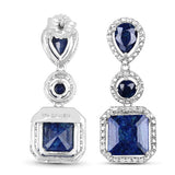 11.62 Carat Dyed Sapphire .925 Sterling Silver Earrings